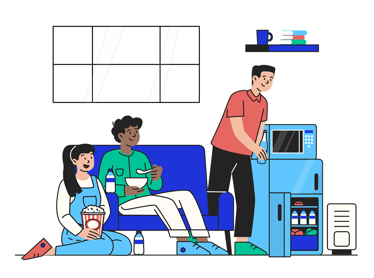 Students relaxing beside their Breez rentals